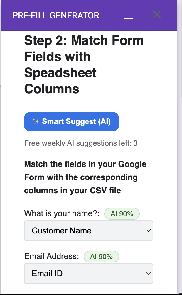 Form Prefiller field mapping